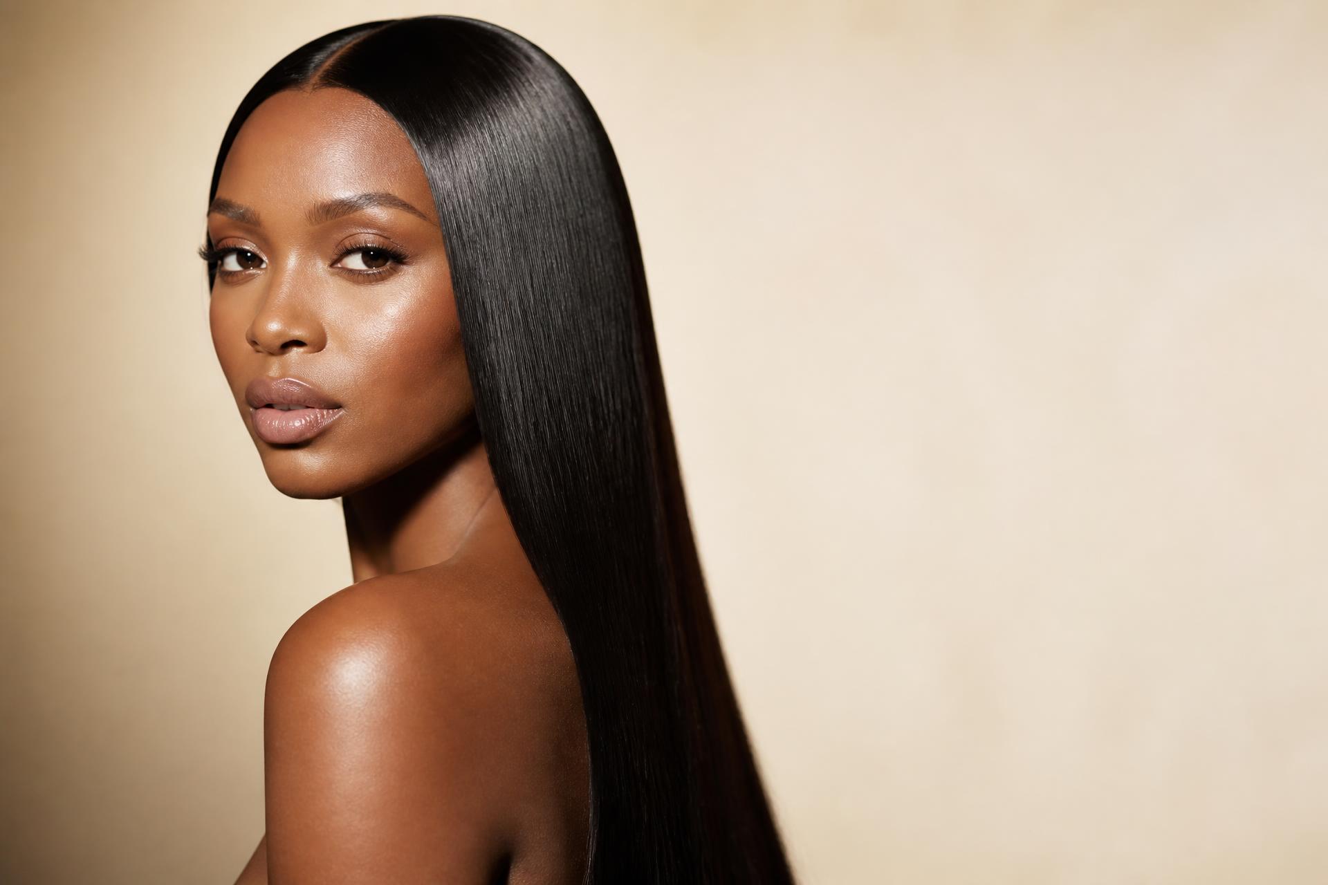Model wearing an Aurelie luxury wig